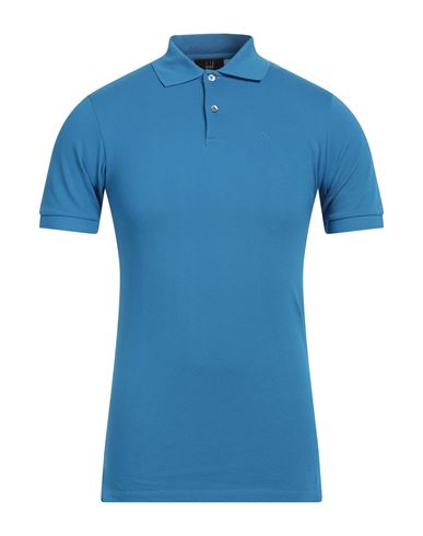 Dunhill Man Polo Shirt Azure Size Xs Cotton In Blue