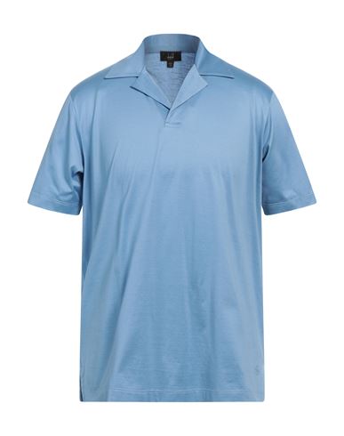 Shop Dunhill Man T-shirt Azure Size M Cotton In Blue