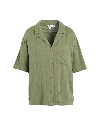 Roxy Rx Camicia Aloha Sunset Woman Shirt Military Green Size Xs Cotton