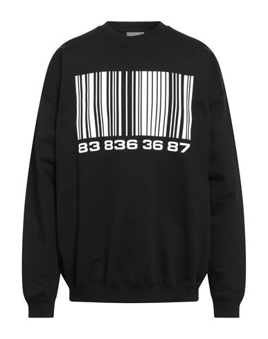 VTMNTS VTMNTS MAN SWEATSHIRT BLACK SIZE S COTTON, ELASTANE, POLYESTER