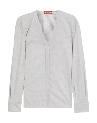 Altuzarra Woman Shirt Grey Size 6 Viscose, Polyester, Virgin Wool, Elastane