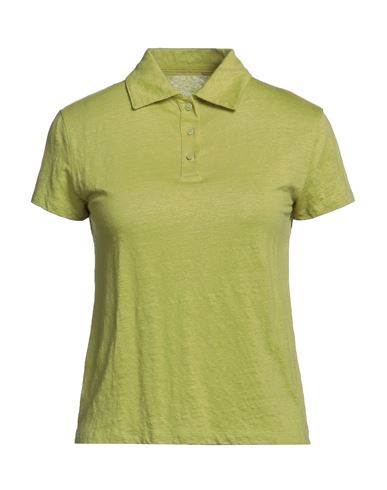 Majestic Filatures Woman Polo Shirt Acid Green Size 1 Linen, Elastane