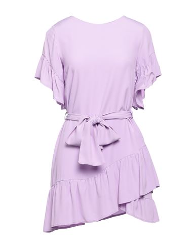 Twenty Easy By Kaos Woman Mini Dress Lilac Size 4 Acetate, Silk In Purple