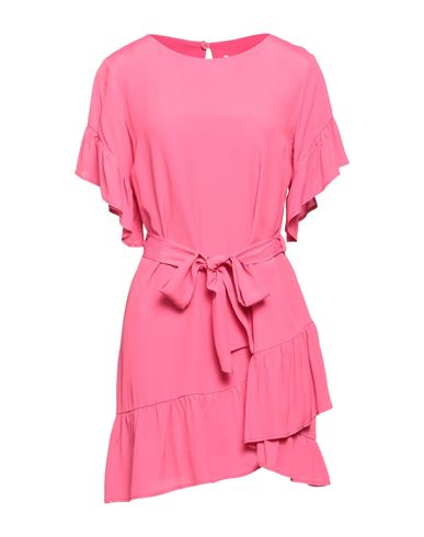 Twenty Easy By Kaos Woman Short Dress Fuchsia Size 8 Acetate, Silk In Pink
