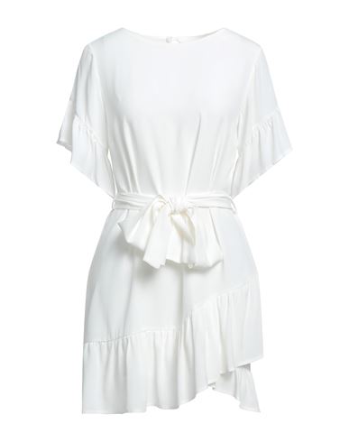 Twenty Easy By Kaos Woman Mini Dress White Size 6 Acetate, Silk
