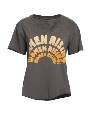 Leon & Harper Woman T-shirt Lead Size Xs Organic Cotton In Grey