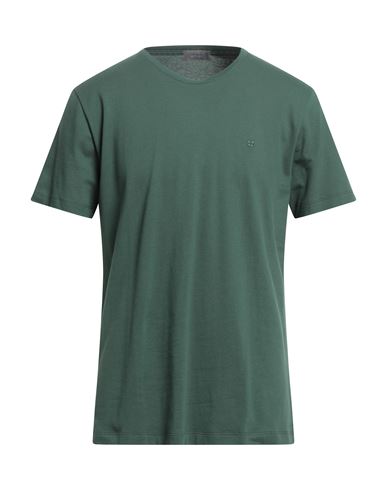Ferrante Man T-shirt Dark Green Size 44 Cotton, Elastane