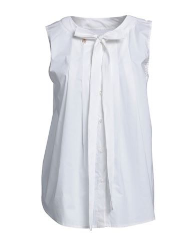 Gai Mattiolo Woman Shirt Beige Size 12 Cotton, Elastane