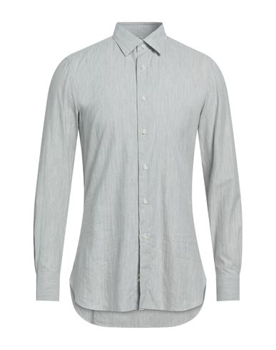 Boglioli Man Shirt Light Grey Size 17 Cotton, Cashmere