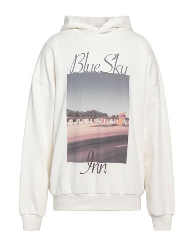 Blue Sky Inn Man Sweatshirt Ivory Size Xl Cotton, Elastane In White