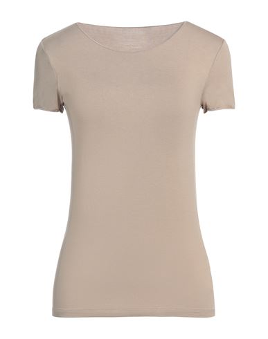 MAJESTIC MAJESTIC FILATURES WOMAN T-SHIRT BEIGE SIZE 1 VISCOSE, ELASTANE 