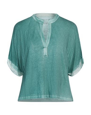 Shop Majestic Filatures Woman T-shirt Turquoise Size 2 Linen, Elastane In Blue