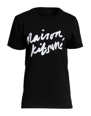 MAISON KITSUNÉ MAISON KITSUNÉ WOMAN T-SHIRT BLACK SIZE XS COTTON 