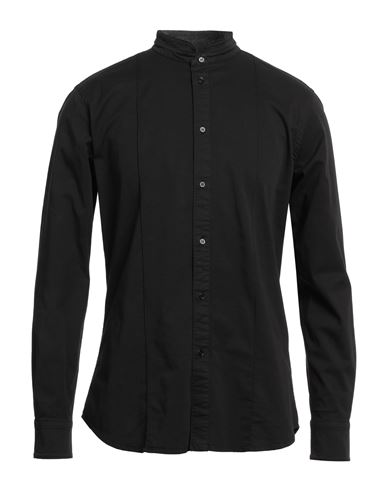 Paolo Pecora Man Shirt Black Size 15 ¾ Cotton, Elastane
