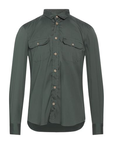 Finamore 1925 Man Shirt Dark Green Size Xs Cotton, Polyester, Elastane