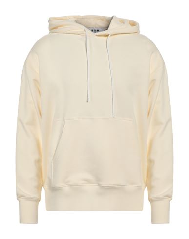 Msgm Man Sweatshirt Ivory Size S Cotton In White