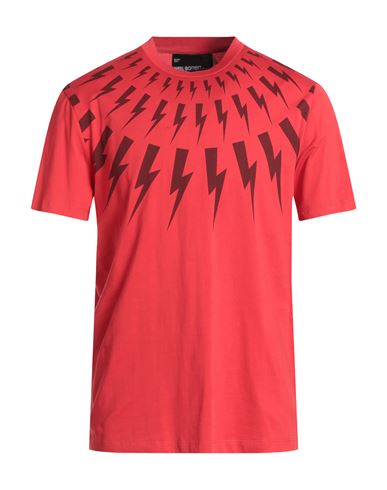 Neil Barrett Man T-shirt Red Size Xs Cotton