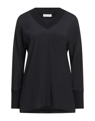 Le Tricot Perugia Woman Top Black Size Xs Silk, Elastane, Virgin Wool, Viscose, Cashmere