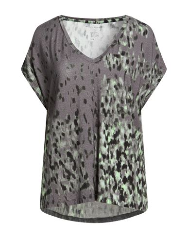 Majestic Filatures Woman T-shirt Grey Size 3 Viscose, Linen, Elastane In Gray