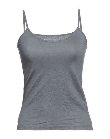 Majestic Filatures Woman Top Slate Blue Size 1 Linen, Elastane
