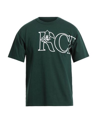 Shop Reese Cooper Man T-shirt Dark Green Size L Cotton