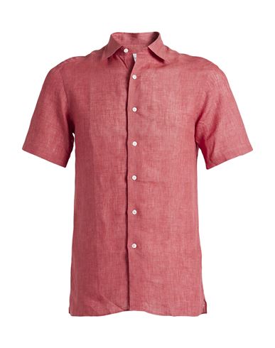 Dunhill Man Shirt Coral Size Xxl Linen In Red