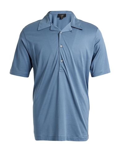 Dunhill Man T-shirt Blue Size Xxl Mulberry Silk, Cotton