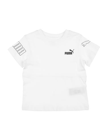 Puma Babies'   Power Colorblock Tee G Toddler Girl T-shirt White Size 5 Cotton, Polyester