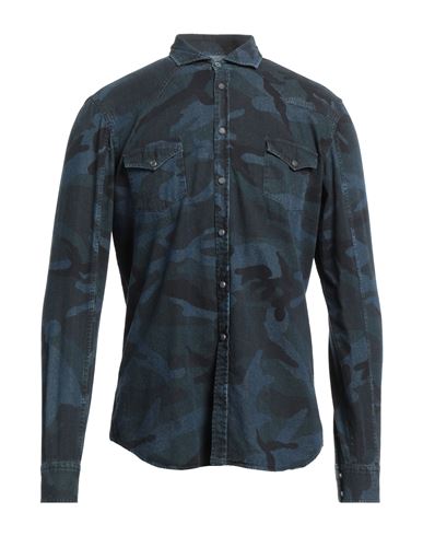 Alessandro Gherardi Man Denim Shirt Navy Blue Size Xl Cotton