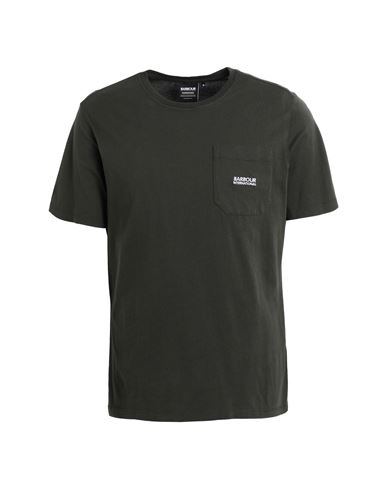 Barbour Man T-shirt Dark Green Size S Cotton, Elastane