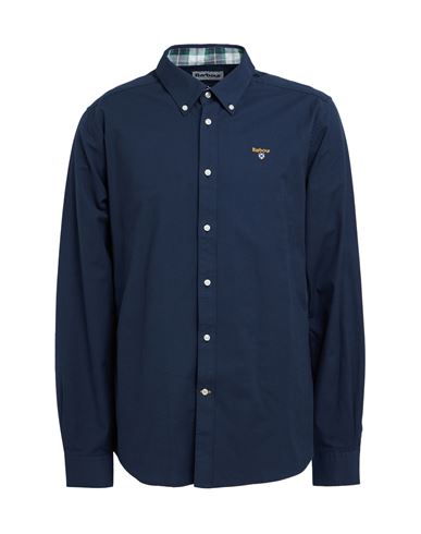 Barbour Man Shirt Navy Blue Size S Cotton, Elastane