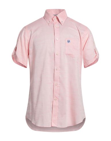 Harmont & Blaine Man Shirt Salmon Pink Size M Cotton