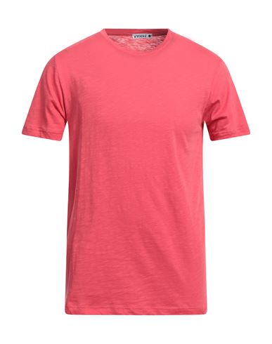 Andrea Fenzi Man T-shirt Coral Size 42 Cotton In Red