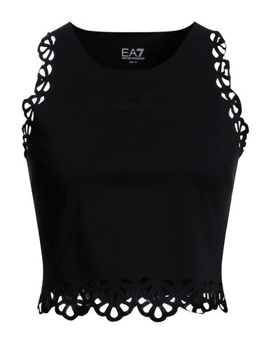 Ea7 Woman Top Black Size Xl Polyamide, Elastane