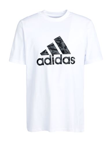 Adidas Originals Adidas Sportswear Camo Short Sleeve Tee Man T-shirt White Size Xl Cotton, Elastane