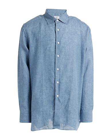 Dunhill Man Shirt Azure Size Xxl Linen In Blue