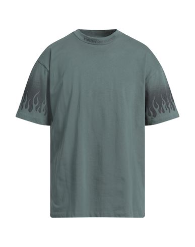 Vision Of Super Green Negative Flames T-shirt In Grey