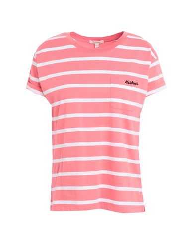 Shop Barbour Woman T-shirt Salmon Pink Size 10 Cotton
