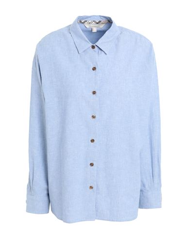 Barbour Woman Shirt Light Blue Size 4 Cotton, Linen