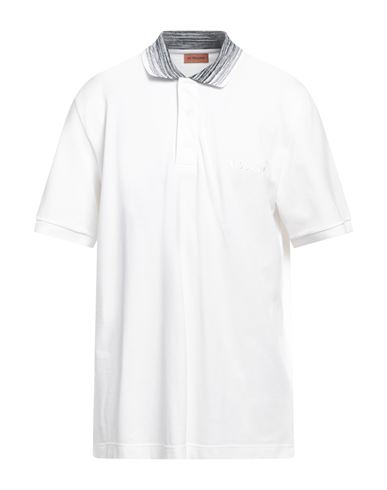 Missoni Man Polo Shirt White Size Xxl Cotton