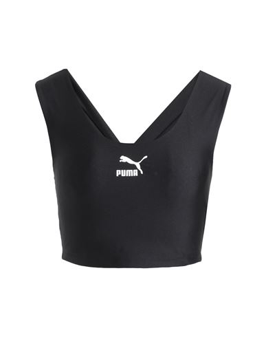 Puma T7 Crop Top Woman Top Black Size Xs Polyester, Elastane