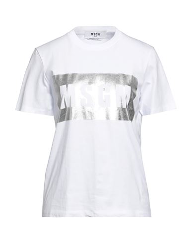 Msgm Woman T-shirt White Size Xs Cotton