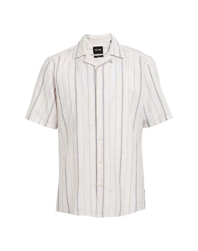 Only & Sons Man Shirt Cream Size Xxl Cotton, Linen In White