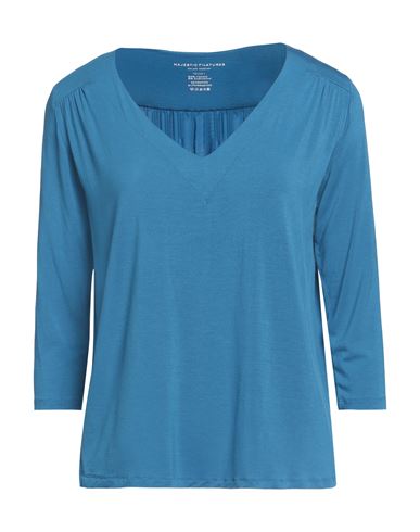 Majestic Filatures Woman T-shirt Azure Size 1 Viscose, Elastane In Blue