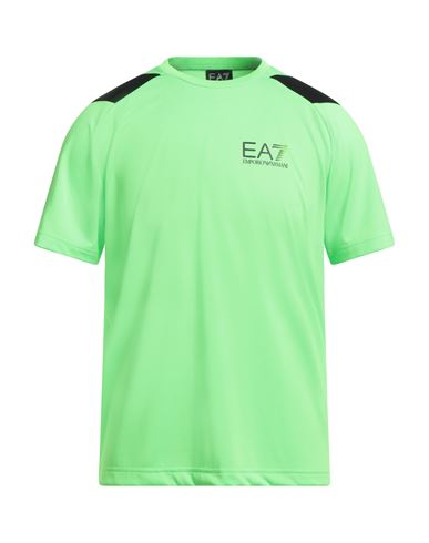 Ea7 Man T-shirt Acid Green Size M Polyester