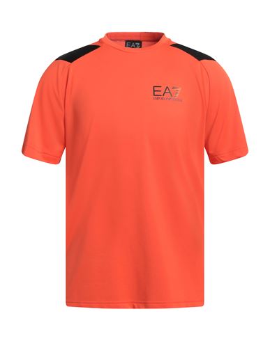 Ea7 Man T-shirt Orange Size M Polyester