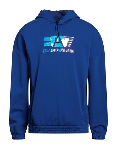 Ea7 Man Sweatshirt Blue Size M Cotton, Polyester