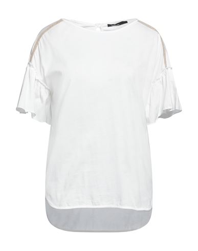 Pianurastudio Woman T-shirt White Size M Cotton