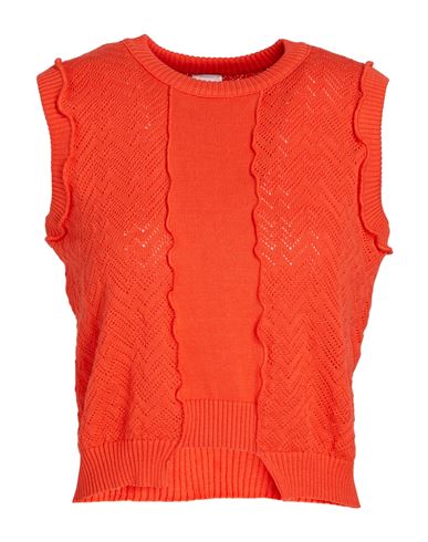 8 By Yoox Cotton Patchwork Tank Top Woman Top Coral Size Xxl Organic Cotton In Red