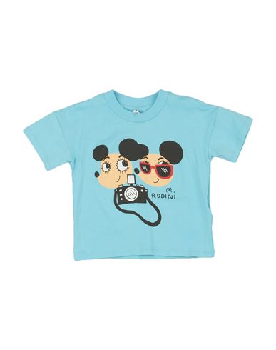 Mini Rodini Babies'  Toddler T-shirt Azure Size 7 Organic Cotton, Elastane In Blue